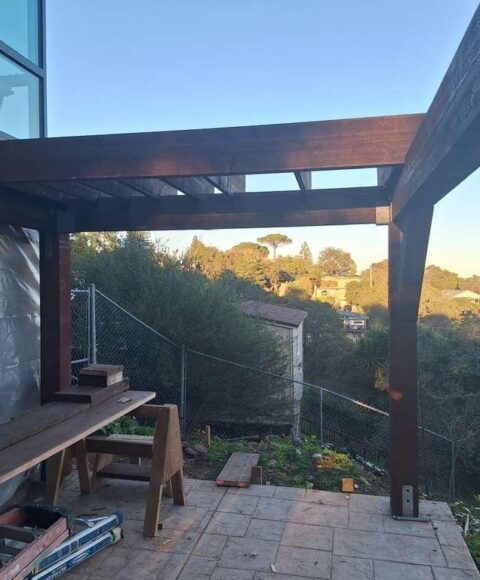 Modern Wood Pergola Construction Belmont (Valleyview Ave)